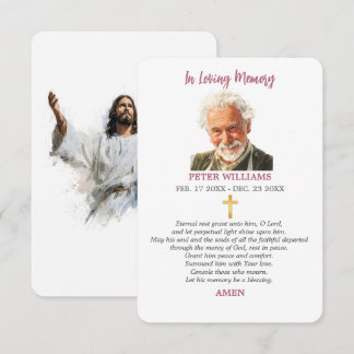 Tarjeta De Agradecimiento Jesus Forever in Our Hearts Memorial Funeral Card