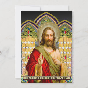 Tarjeta De Agradecimiento Jesús Simpatía Religiosa Condolencia Gracias