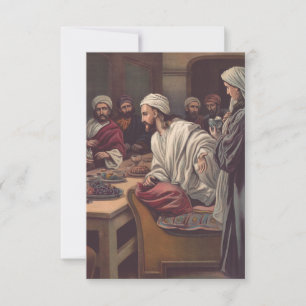 Tarjeta De Agradecimiento Jesús ungido en Betania Devocional Católico Santo