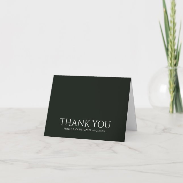 Tarjeta De Agradecimiento Jet Black simple (Anverso)