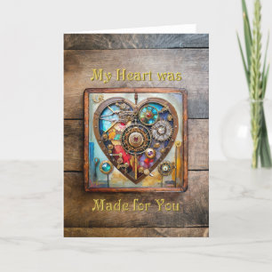 Tarjeta De Agradecimiento Jewels y corazón de vidrio emplomado serie Steampu