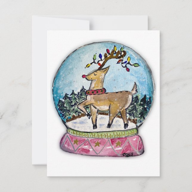 Tarjeta De Agradecimiento Jingle All Way Rudolph Navidades Card (Anverso)