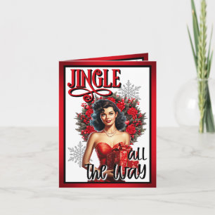 Tarjeta De Agradecimiento Jingle all Way Vintage Pinup