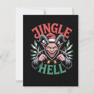 Tarjeta De Agradecimiento Jingle Hell Navidades Krampus Evil Xmas