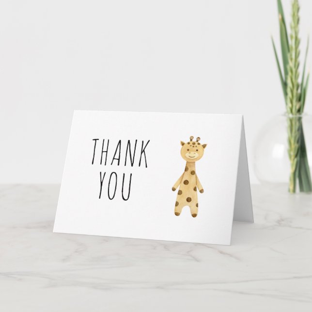 Tarjeta De Agradecimiento Jirafa adorable  (Anverso)
