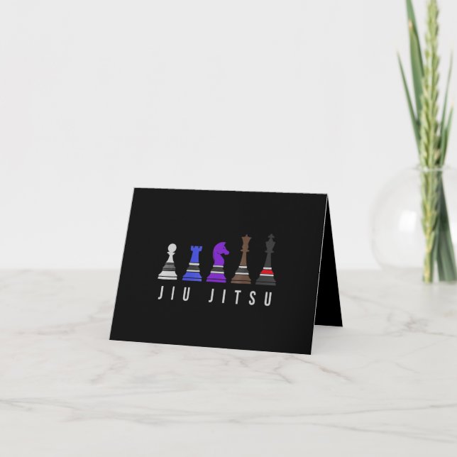 Tarjeta De Agradecimiento jiu jitsu    entrenando ajedrez, regalo bjj con te (Anverso)