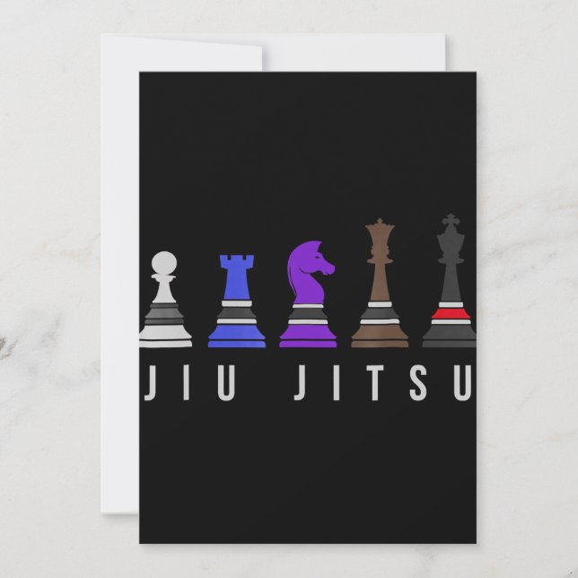 Tarjeta De Agradecimiento jiu jitsu    entrenando ajedrez, regalo bjj con te (Anverso)