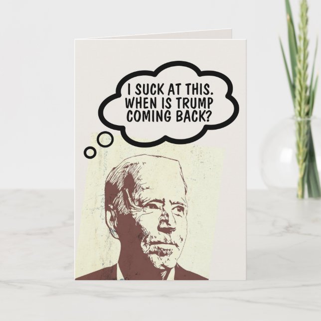 TARJETA DE AGRADECIMIENTO JOE BIDEN FUNNY BIRTHDAY TRUMP CARTAS (Anverso)