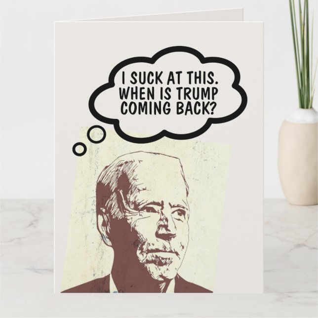 TARJETA DE AGRADECIMIENTO JOE BIDEN FUNNY HELLO TRUMP CARTAS (Anverso)