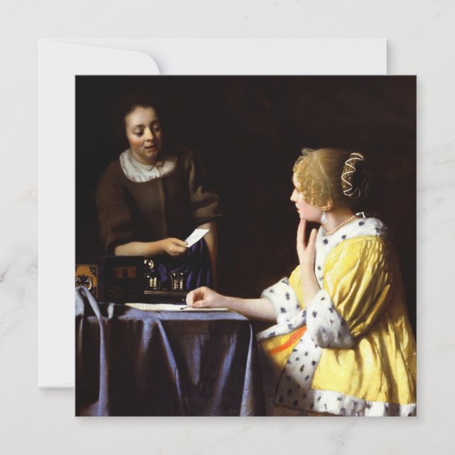 Tarjeta De Agradecimiento Johannes Vermeer, amante y empleada doméstica (Anverso)