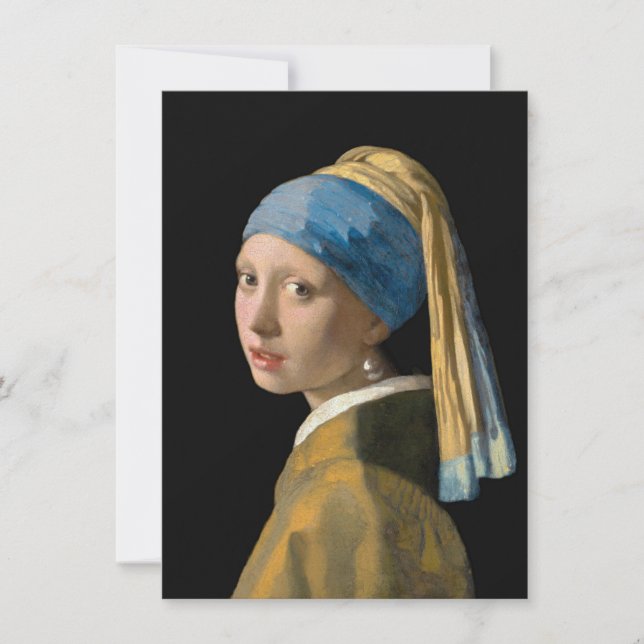 Tarjeta De Agradecimiento Johannes Vermeer, Chica de Pearl Earring (Anverso)