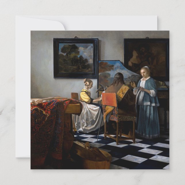Tarjeta De Agradecimiento Johannes Vermeer - El concierto (Anverso)