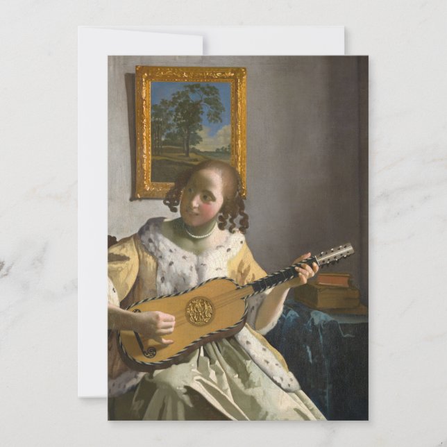 Tarjeta De Agradecimiento Johannes Vermeer, guitarrista (Anverso)