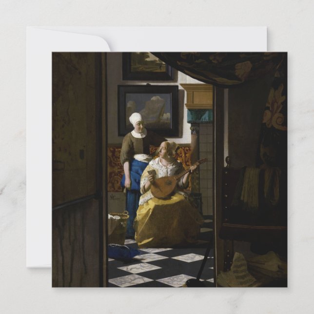 Tarjeta De Agradecimiento Johannes Vermeer - La carta de amor (Anverso)