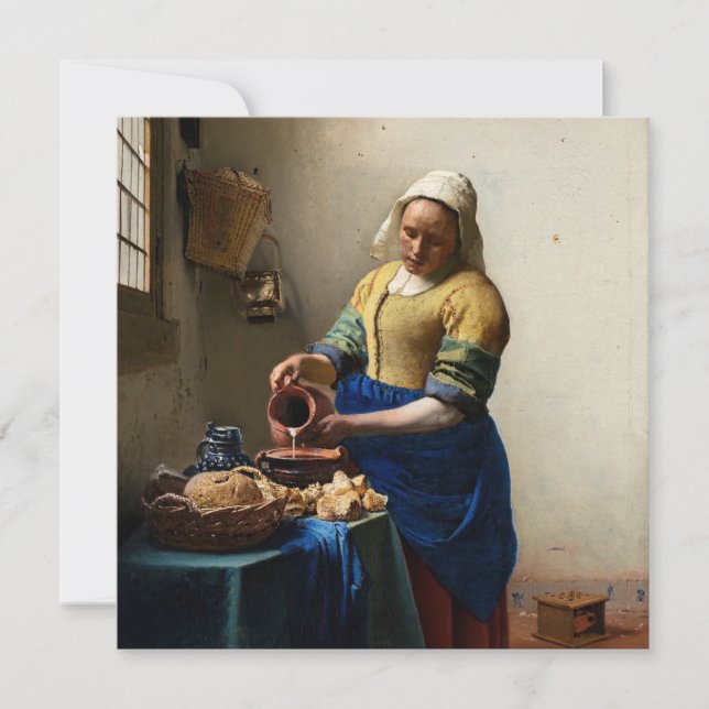 Tarjeta De Agradecimiento Johannes Vermeer - La Milkmaid (Anverso)