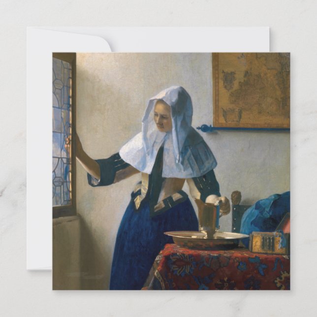 Tarjeta De Agradecimiento Johannes Vermeer - Mujer con una jarra de agua (Anverso)