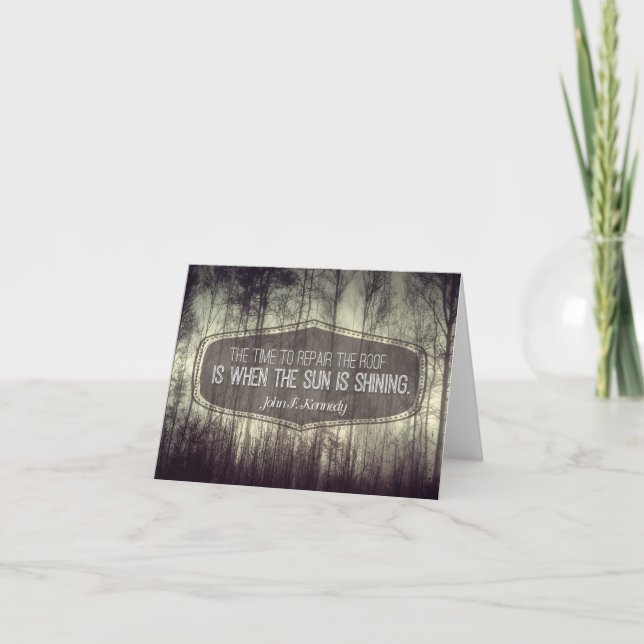 Tarjeta De Agradecimiento John Fitzgerald Kennedy Reparación Inspiradora de  (Anverso)