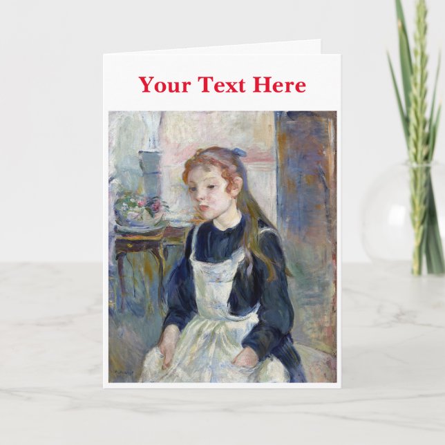 Tarjeta De Agradecimiento Joven Chica con un auron de Berthe Morisot (Anverso)