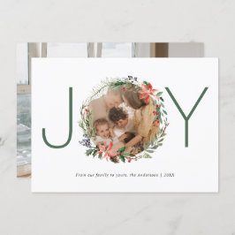 Tarjeta De Agradecimiento Joy Navidades Wreath Happy Holidays Photo Card