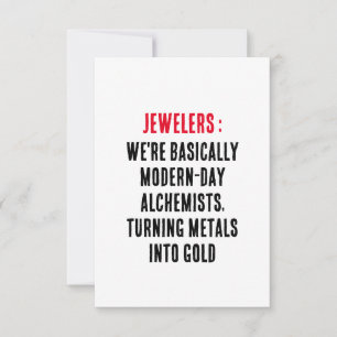 Tarjeta De Agradecimiento Joyas: Básicamente somos alquimistas de la era mod