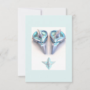Tarjeta De Agradecimiento joyas de corazón de plata azul Aquamarine gracias