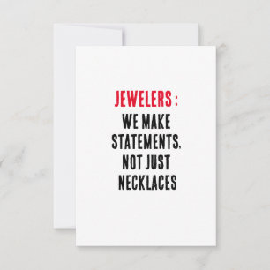 Tarjeta De Agradecimiento Joyas: Hacemos declaraciones, no sólo collares