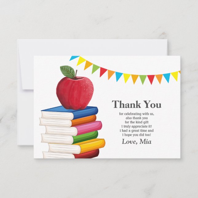 Tarjeta De Agradecimiento jubilación de profesores, Apple, retiro de profeso (Anverso)