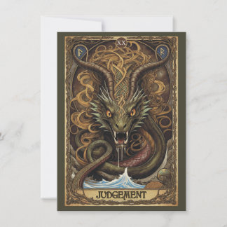 Tarjeta De Agradecimiento Judgement Norse Tarot Art Flat Thank You Card