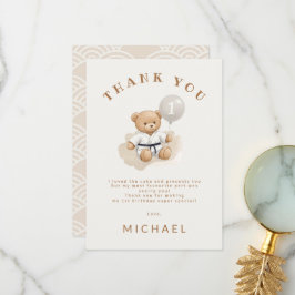 Tarjeta De Agradecimiento Judo Bear Turns One" – 1st Birthday 【Black-belt】