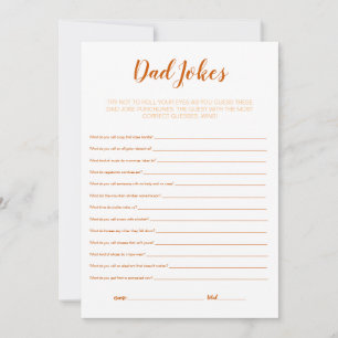 Tarjeta De Agradecimiento Juego de Baby Shower - Chistes de papá