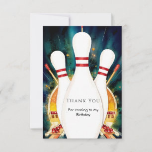 Tarjeta De Agradecimiento Juego Mágico de Bolos de Cumpleaños Boho