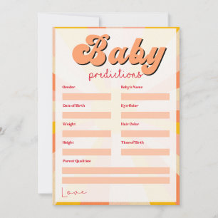 Tarjeta De Agradecimiento juegos de baby shower hippie divertidos