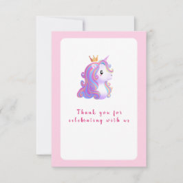 Tarjeta De Agradecimiento Jueves de cumpleaños de Unicornio
