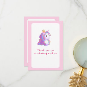 Tarjeta De Agradecimiento Jueves de cumpleaños de Unicornio
