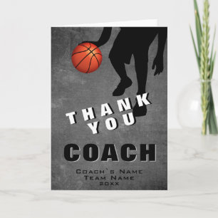 Tarjeta De Agradecimiento Jugador de Baloncesto Entrenador de Baloncesto