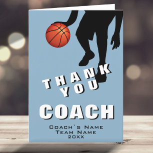 Tarjeta De Agradecimiento Jugador de Baloncesto Entrenador de Baloncesto 