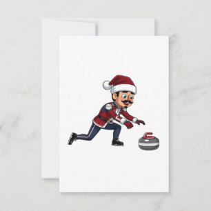 Tarjeta De Agradecimiento Jugador de Curling Cascanueces Festejo Deportes de