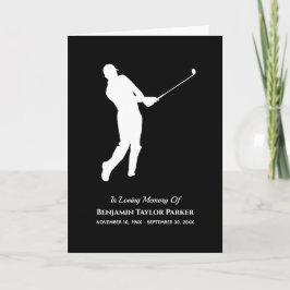 Tarjeta De Agradecimiento Jugador de golf Memorial Funeral Memorial