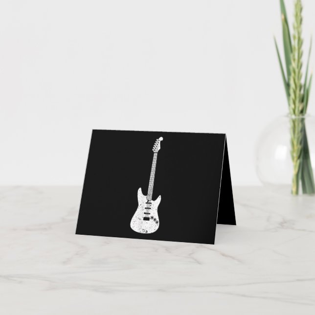 Tarjeta De Agradecimiento Jugador de música de guitarra eléctrica med (Anverso)