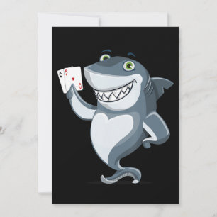 Tarjeta De Agradecimiento Jugador de Poker Tiburón - Regalo Divertido de Pok