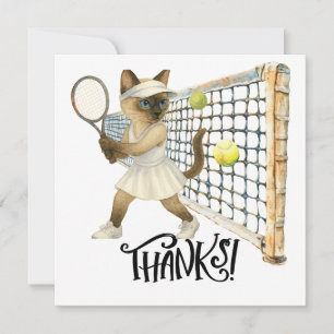 Tarjeta De Agradecimiento Jugador de tenis en la cancha para los amantes del