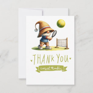 Tarjeta De Agradecimiento Jugador de tenis jugando al tenis
