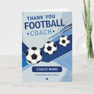 Tarjeta De Agradecimiento Jugador Entrenador de Equipo de Fútbol Moderno