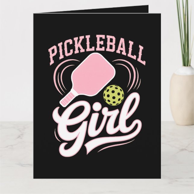 Tarjeta De Agradecimiento Jugadora de Pickleball Chica (Anverso)