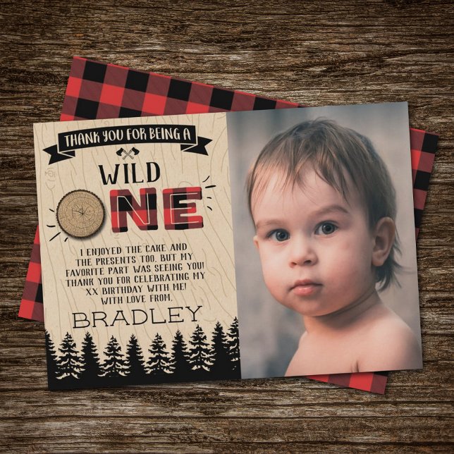 Tarjeta De Agradecimiento Jugadores de Lumberjack Rustico Forestal Primer Cu (Subido por el creador)