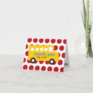 Tarjeta De Agradecimiento Juguetes de Niño Diversión Lindo Transporte Autobú