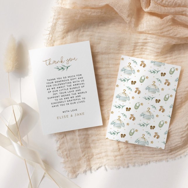 Tarjeta De Agradecimiento Juguetes de venado neutros de género Baby Shower G (Subido por el creador)
