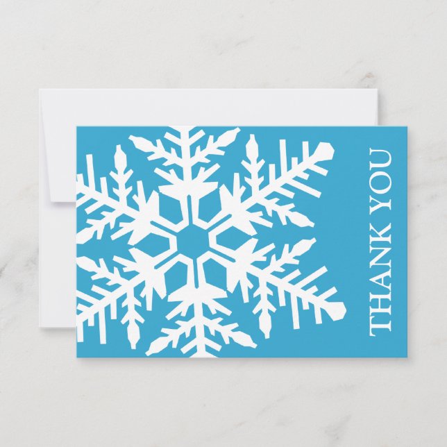 Tarjeta de agradecimiento Jumbo Snowflake (Azul /  (Anverso)