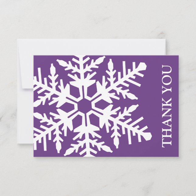 Tarjeta de agradecimiento Jumbo Snowflake (Morado  (Anverso)