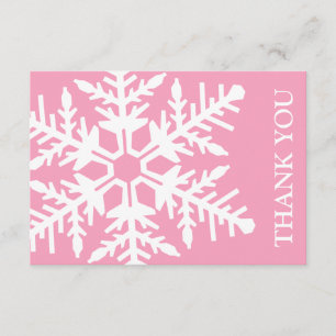 Tarjeta de agradecimiento Jumbo Snowflake (rosa / 